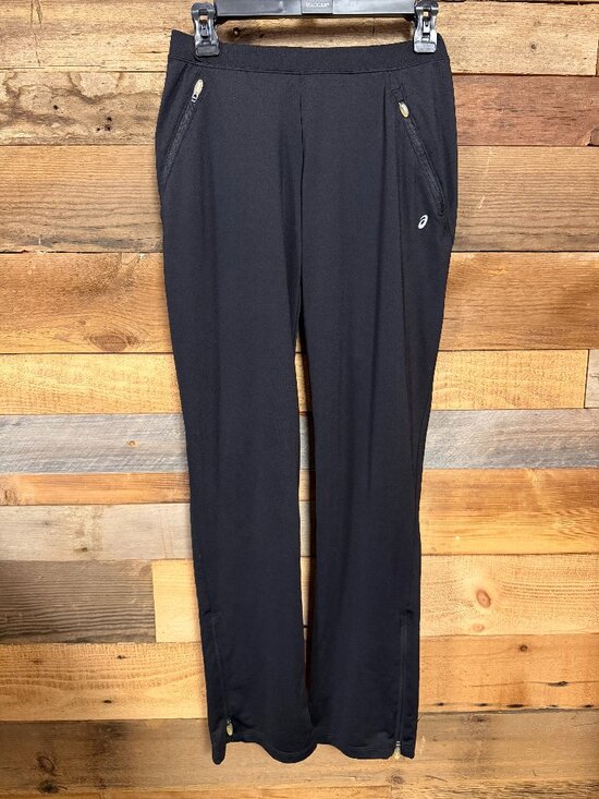 ASICS Pants - ASICS Black Athletic Pants Women's Medium Zip Pockets Running Performance